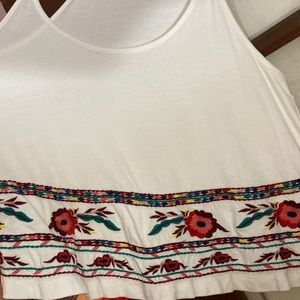 Forever 21 Razorback Embroidered Tank